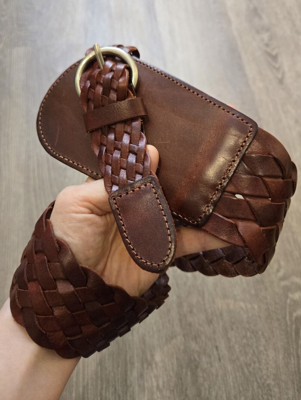 Brown Braided Equestrian Leather Corset Belt Fairycore Size 30-38" Milk Chocolat